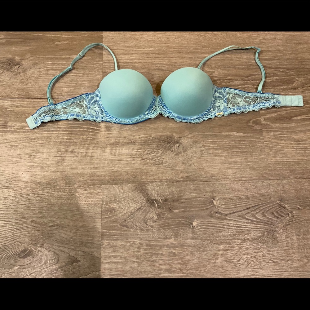 Cute strapless or striped pink bra